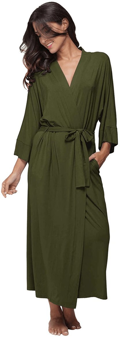 Women'S Soft Robes Long Bath Robes Full Length Kimonos Sleepwear Dressing Gown,Solid Color Apparel & Accessories > Clothing > Sleepwear & Loungewear > Robes MissNina   