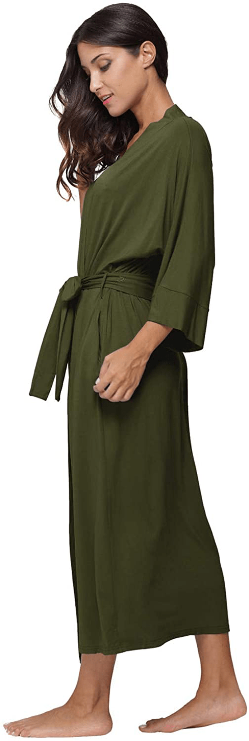 Women'S Soft Robes Long Bath Robes Full Length Kimonos Sleepwear Dressing Gown,Solid Color Apparel & Accessories > Clothing > Sleepwear & Loungewear > Robes MissNina   