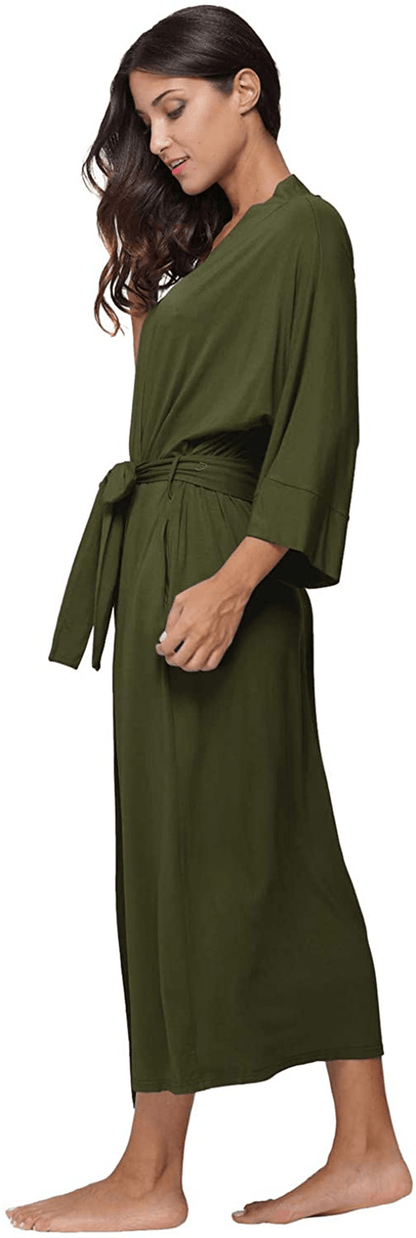 Women'S Soft Robes Long Bath Robes Full Length Kimonos Sleepwear Dressing Gown,Solid Color Apparel & Accessories > Clothing > Sleepwear & Loungewear > Robes MissNina   