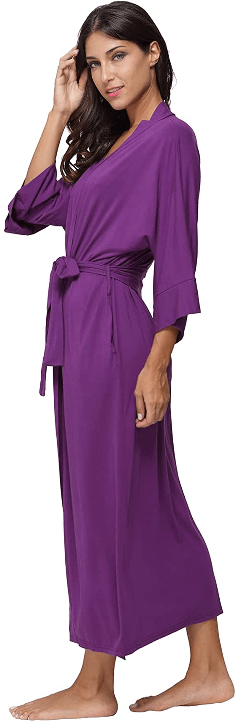 Women'S Soft Robes Long Bath Robes Full Length Kimonos Sleepwear Dressing Gown,Solid Color Apparel & Accessories > Clothing > Sleepwear & Loungewear > Robes MissNina   