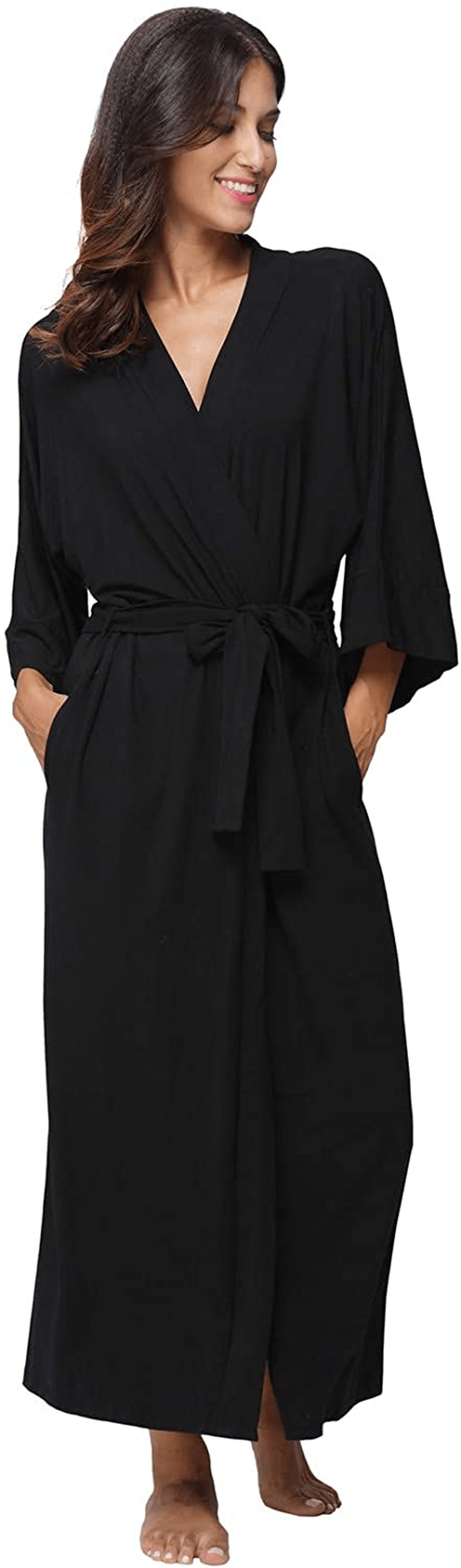 Women'S Soft Robes Long Bath Robes Full Length Kimonos Sleepwear Dressing Gown,Solid Color Apparel & Accessories > Clothing > Sleepwear & Loungewear > Robes MissNina   