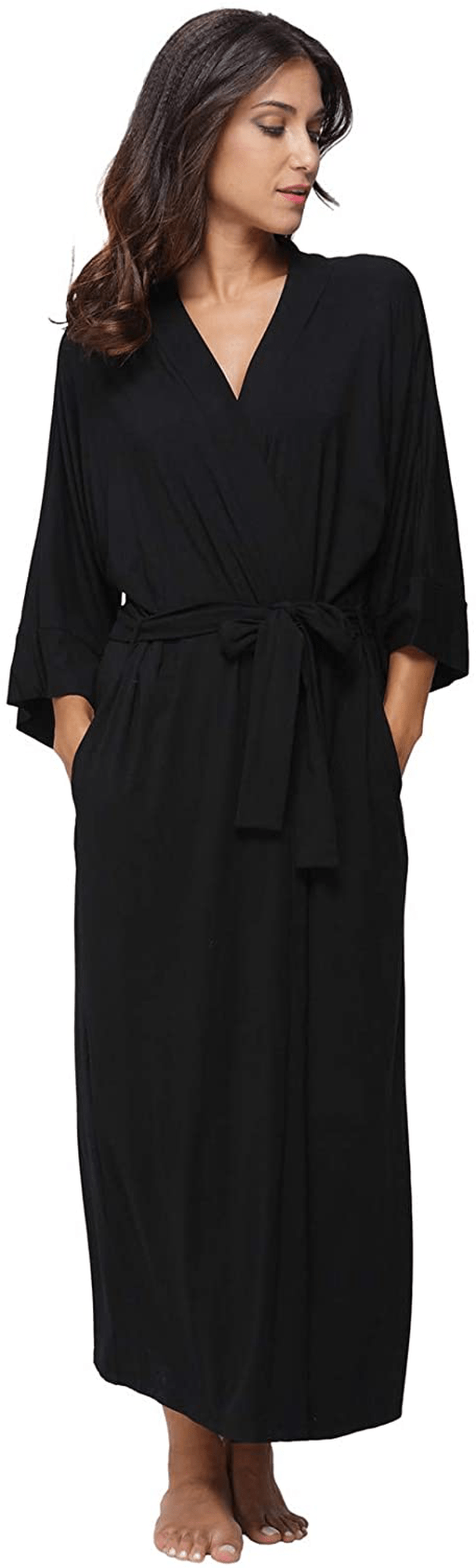 Women'S Soft Robes Long Bath Robes Full Length Kimonos Sleepwear Dressing Gown,Solid Color Apparel & Accessories > Clothing > Sleepwear & Loungewear > Robes MissNina   