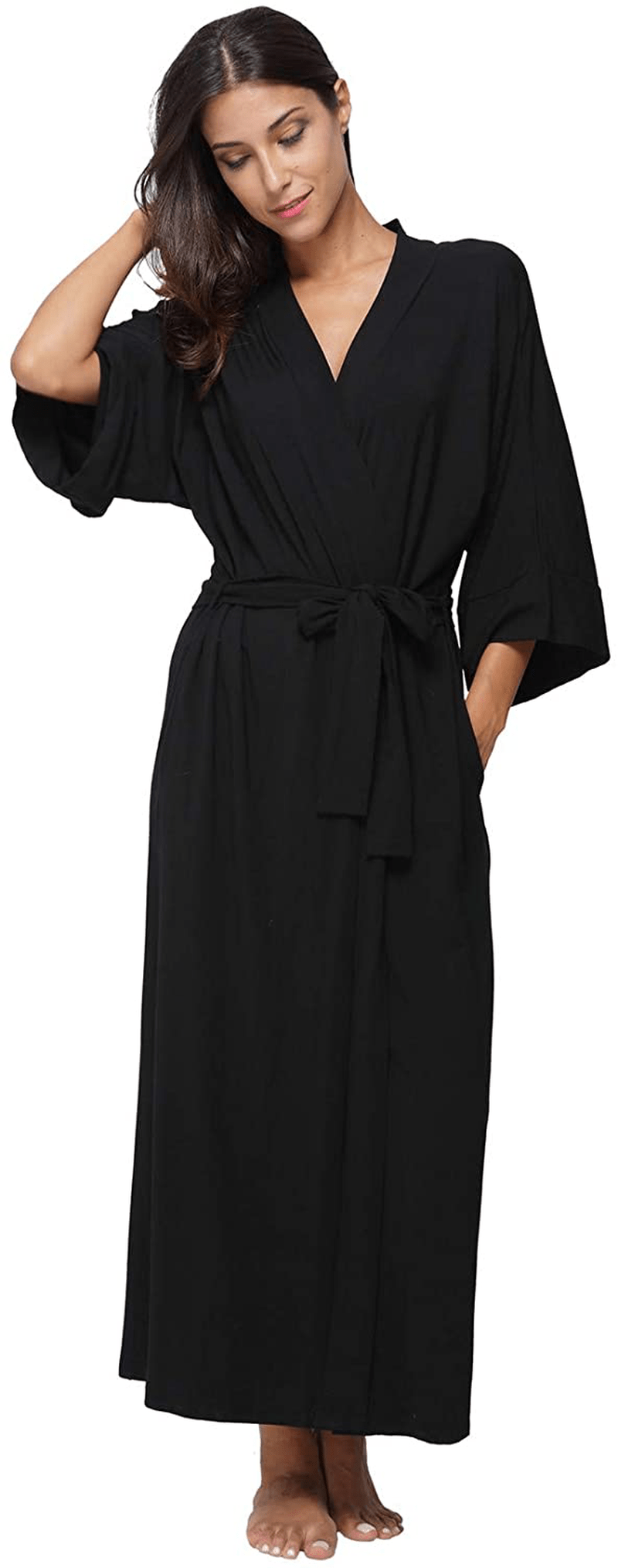Women'S Soft Robes Long Bath Robes Full Length Kimonos Sleepwear Dressing Gown,Solid Color Apparel & Accessories > Clothing > Sleepwear & Loungewear > Robes MissNina   