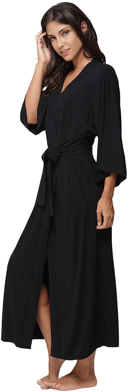 Women'S Soft Robes Long Bath Robes Full Length Kimonos Sleepwear Dressing Gown,Solid Color Apparel & Accessories > Clothing > Sleepwear & Loungewear > Robes MissNina   