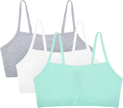 Women'S Spaghetti Strap Cotton Pullover Sports Bra Mint Chip/White/Grey Heather / 3 / 32