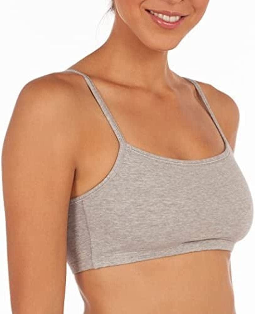 Women'S Spaghetti Strap Cotton Pullover Sports Bra Value Pack White/Heather Gray/Black/White/Heather Gray/Black 6-pack / 36