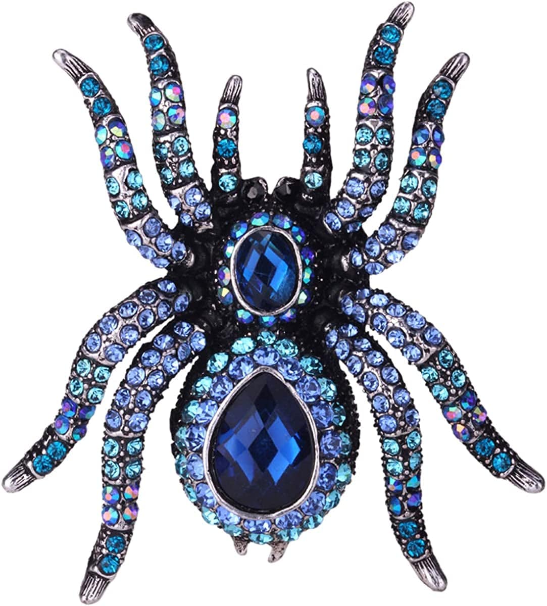 Women'S Spider Stretch Rings Fit Finger Size 6.5 to 9 - Elastic Soft Band Perfect for Arthritis - Silk Scarf Holders - Lead & Nickle Free - 2-1/4 X 2-1/4 Inches - Halloween Costume Accessories Blue