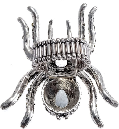 Women'S Spider Stretch Rings Fit Finger Size 6.5 to 9 - Elastic Soft Band Perfect for Arthritis - Silk Scarf Holders - Lead & Nickle Free - 2-1/4 X 2-1/4 Inches - Halloween Costume Accessories