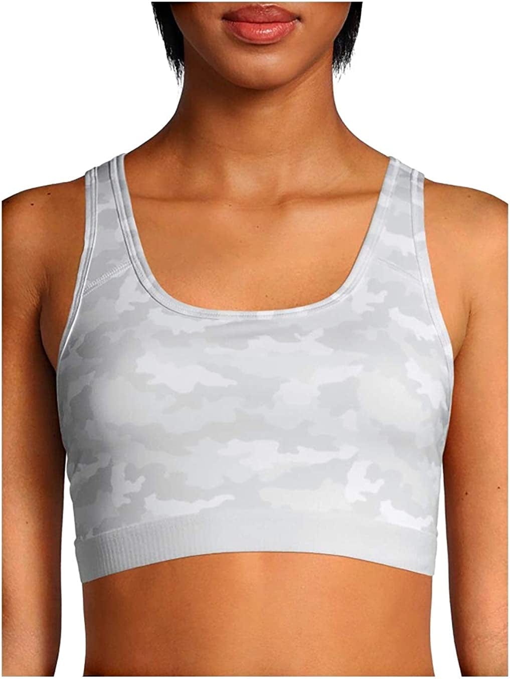 Women'S Sports Bra White Camo Medium Impact Racerback / X-Large