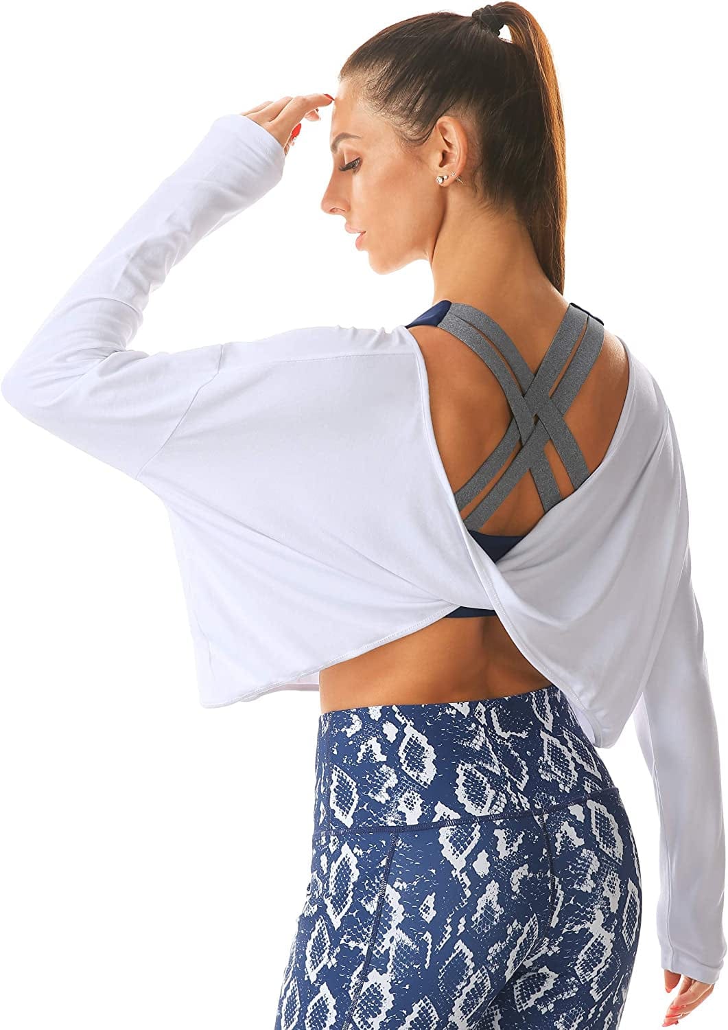 Women'S Sports Bra Longline Seamless Padded Light Support Workout Shirts Bra Yoga Tank Top