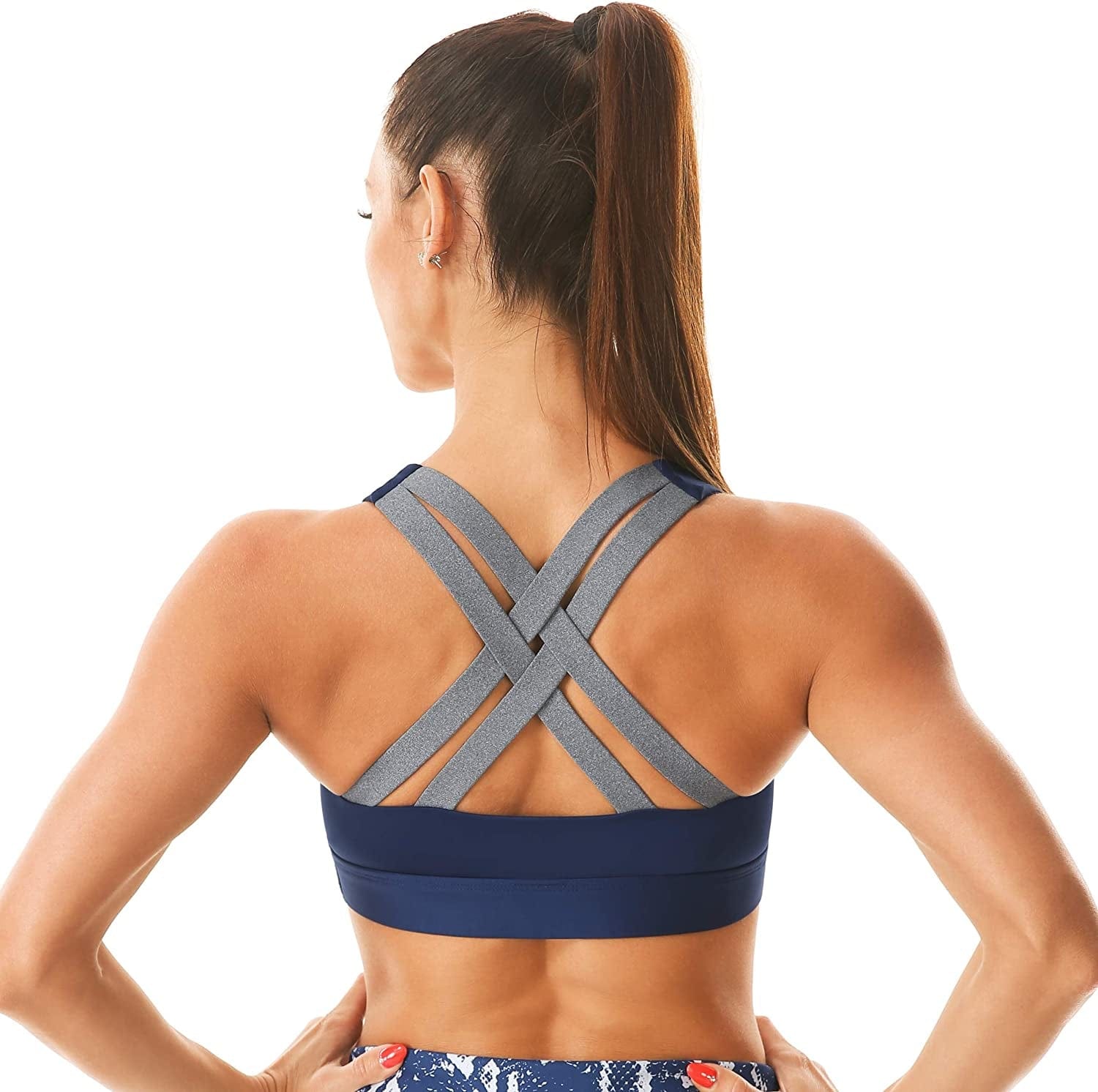 Women'S Sports Bra Longline Seamless Padded Light Support Workout Shirts Bra Yoga Tank Top