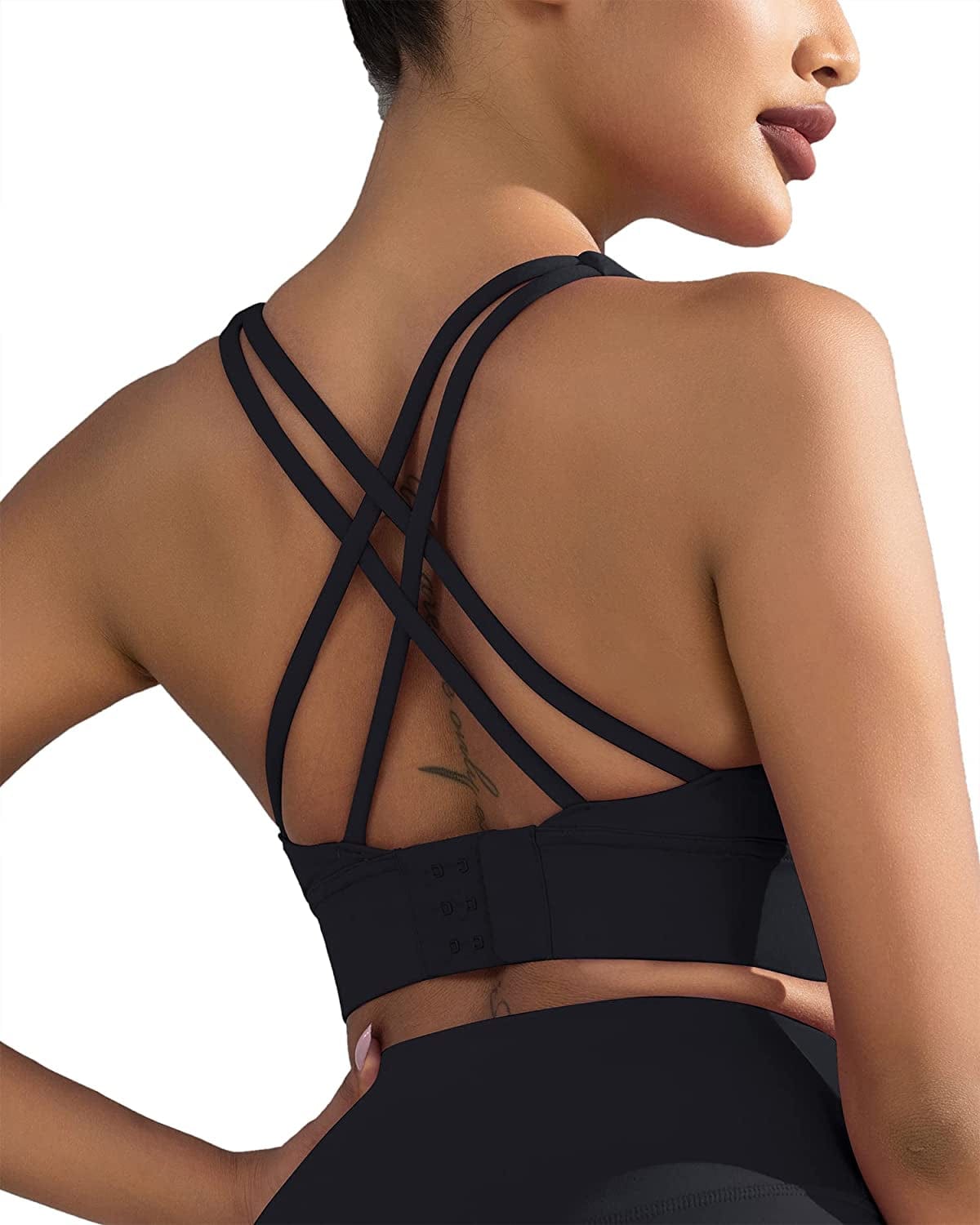 Women'S Sports Bra Padded Workout Shirts Shock-Absorbing Bra Yoga Tank Top Fitness Bra Black / Small