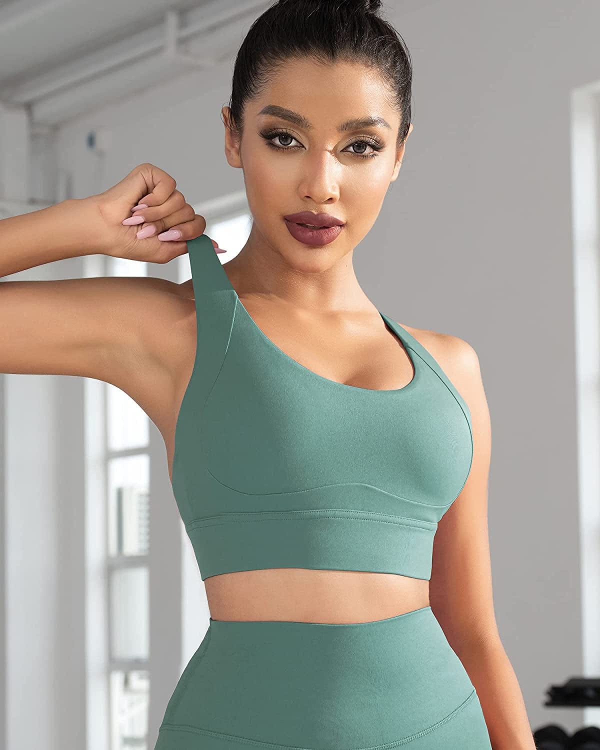 Women'S Sports Bra Padded Workout Shirts Shock-Absorbing Bra Yoga Tank Top Fitness Bra