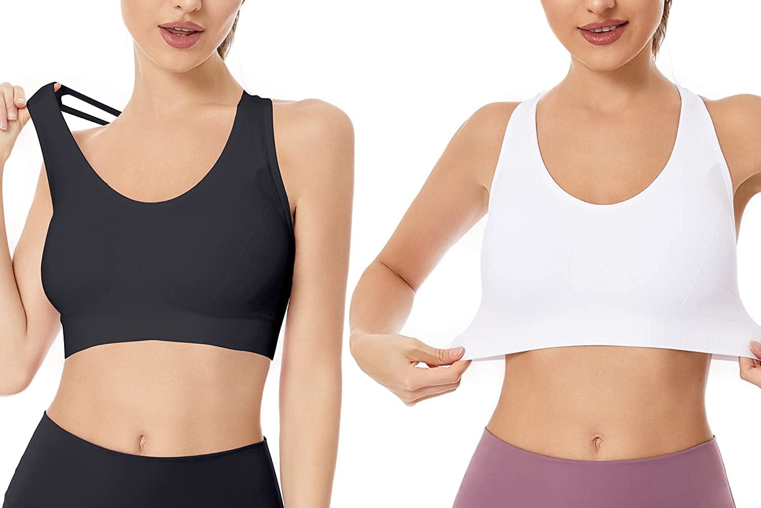 Women'S Sports Bras Cross Back Strappy Padded Bras for Yoga Workout Fitness Medium Support