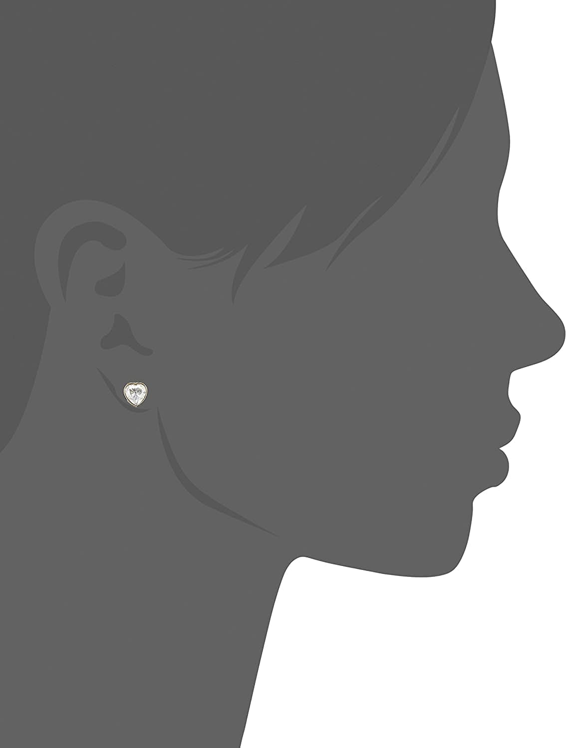 Women'S Stainless Steel Heart Shaped Stud Earrings with Crystal Accents