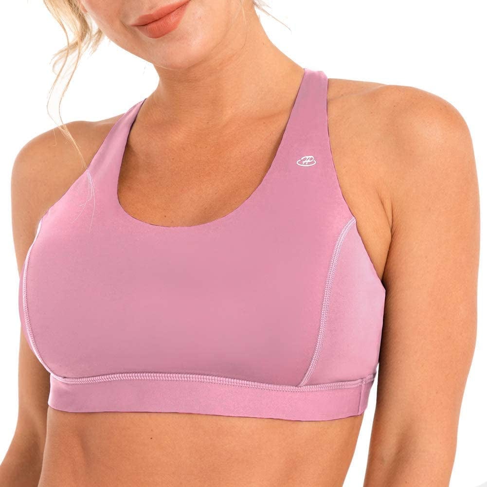 Women'S Strappy Sports Bra Medium Impact Sexy Crisscross Back Padded Workout Running Yoga Bra
