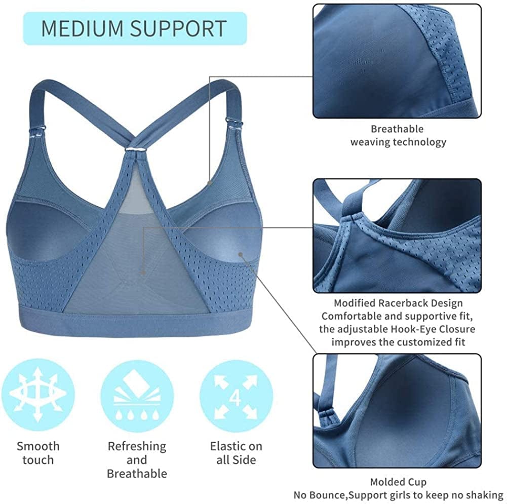 Women'S Strappy Sports Bra Mesh Soft Sexy Crisscross Back Light Support Wirefree Yoga Bra with Removable Cups