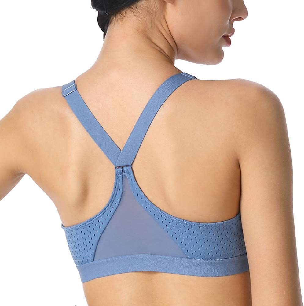 Women'S Strappy Sports Bra Mesh Soft Sexy Crisscross Back Light Support Wirefree Yoga Bra with Removable Cups