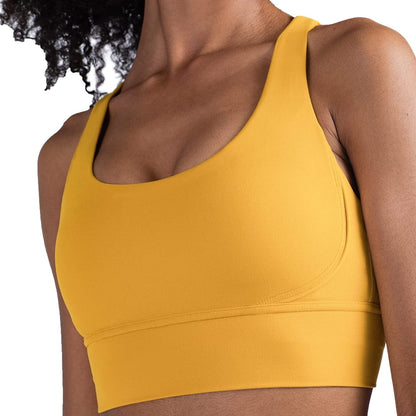 Women'S Strappy Sports Bras Fitness Workout Padded Yoga Bra Criss Cross Back Ginger / Medium