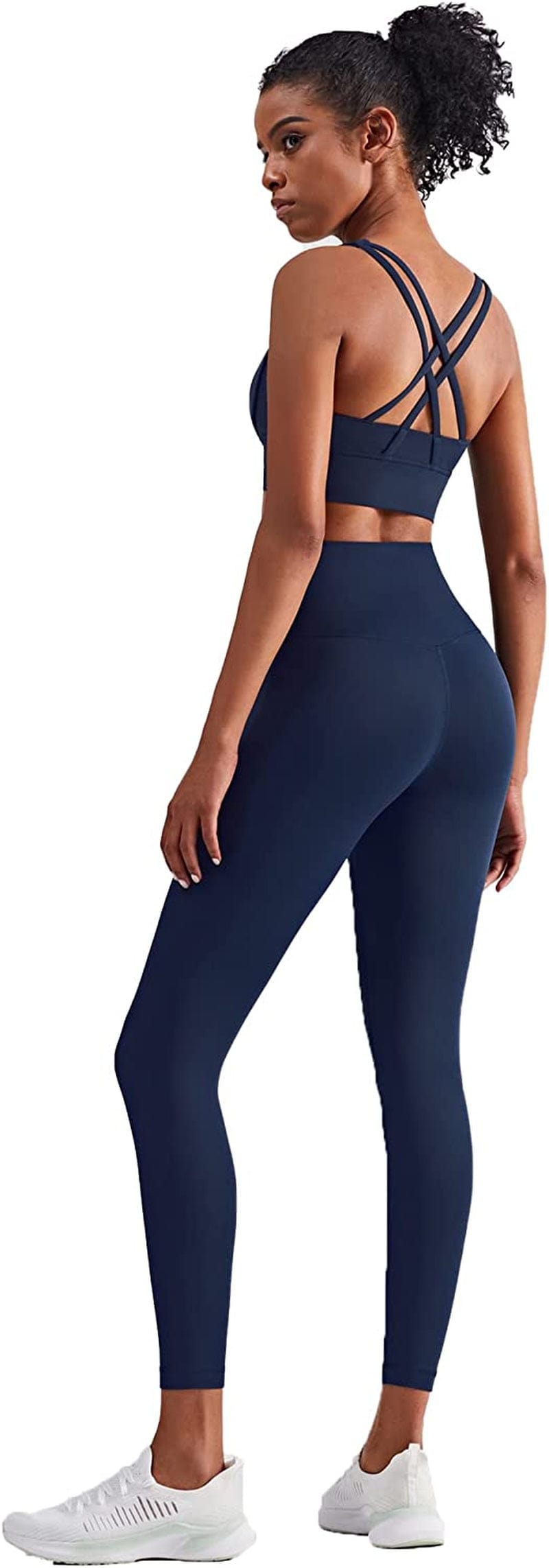 Women'S Strappy Sports Bras Fitness Workout Padded Yoga Bra Criss Cross Back