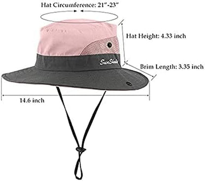 Women'S Summer Sun-Hat Ponytail - Uv-Protection Mesh Wide Brim Foldable Hat with Ponytail Hole Apparel & Accessories > Clothing Accessories > Hats Pogah   