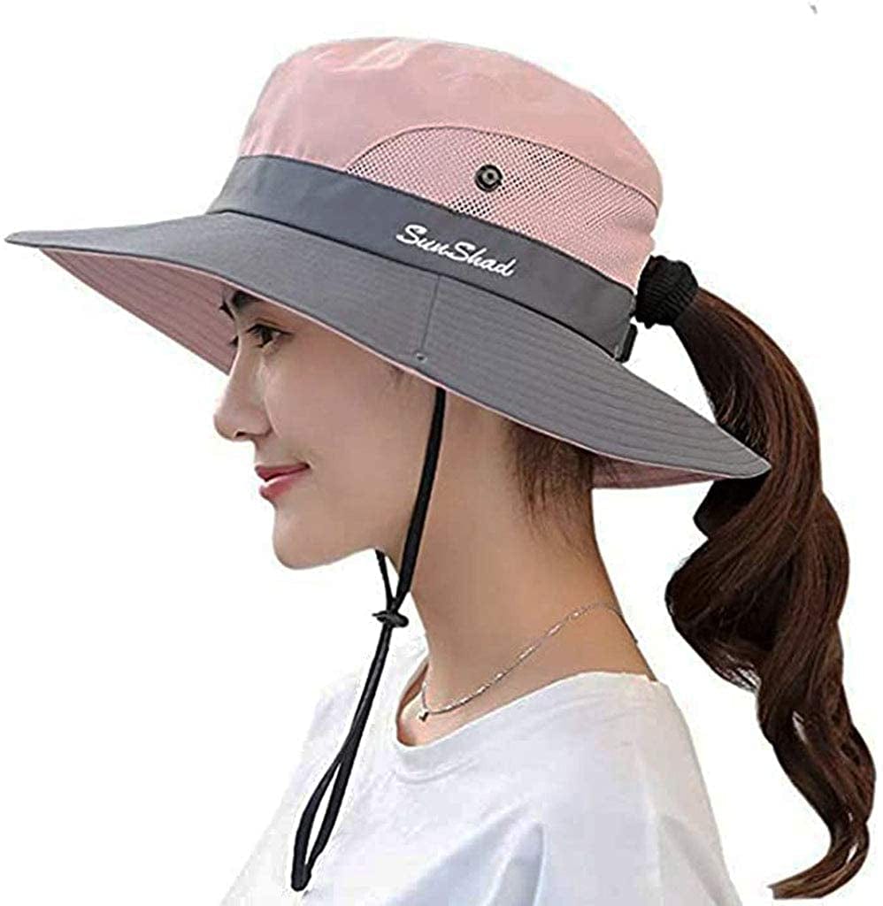 Women'S Summer Sun-Hat Ponytail - Uv-Protection Mesh Wide Brim Foldable Hat with Ponytail Hole Apparel & Accessories > Clothing Accessories > Hats Pogah   