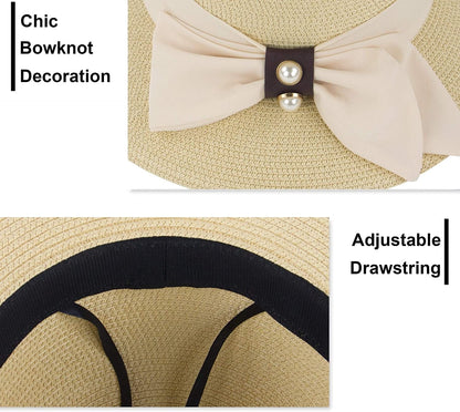 Women'S Sun Hat Wide Brim Foldable Straw Hats Summer Travel Beach Cap Apparel & Accessories > Clothing Accessories > Hats Muryobao   