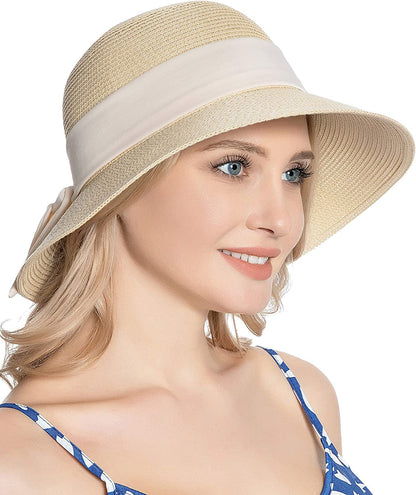 Women'S Sun Hat Wide Brim Foldable Straw Hats Summer Travel Beach Cap Apparel & Accessories > Clothing Accessories > Hats Muryobao   