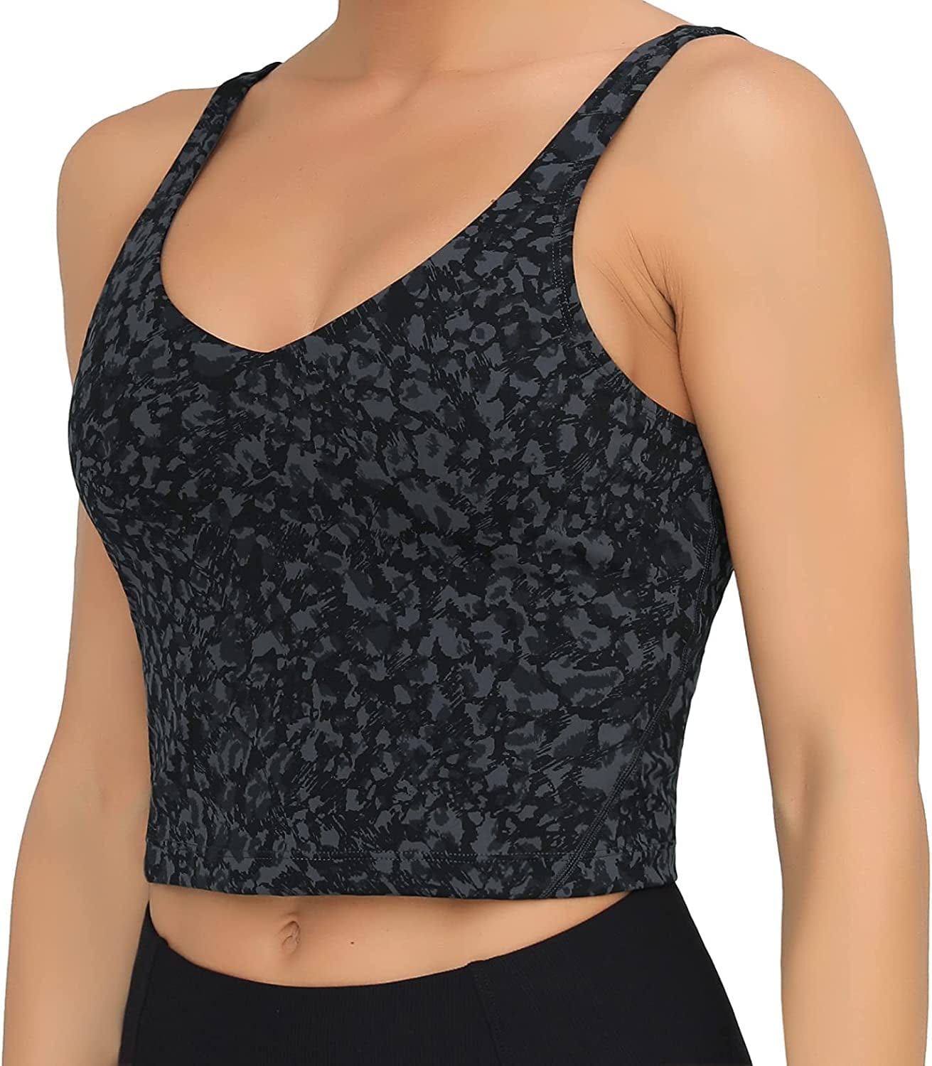 Women'S Tank Top Padded Sports Bra Running Workout Yoga Crop Top Graffiti / X-Large