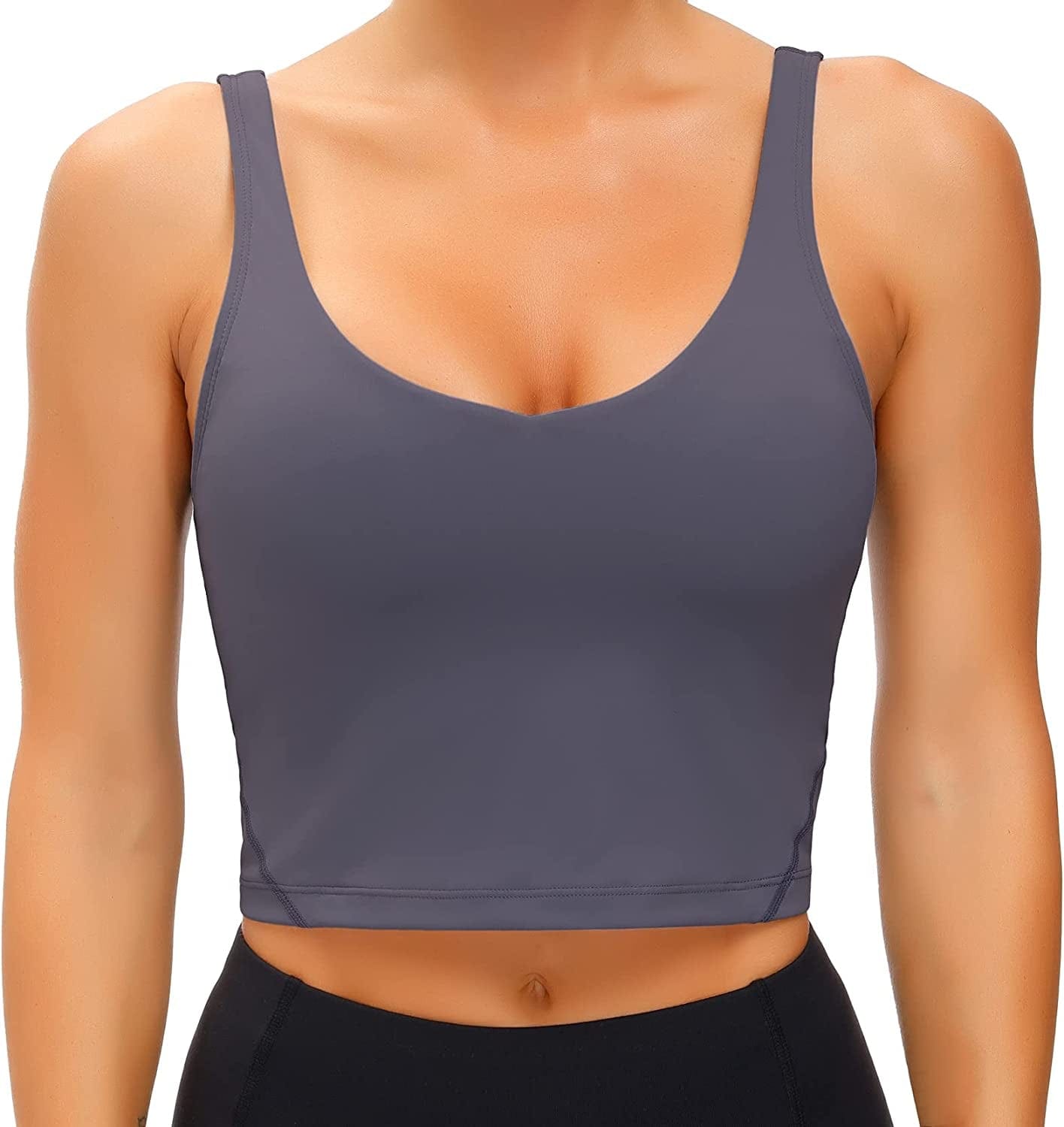 Women'S Tank Top Padded Sports Bra Running Workout Yoga Crop Top Vintage Purple / Small