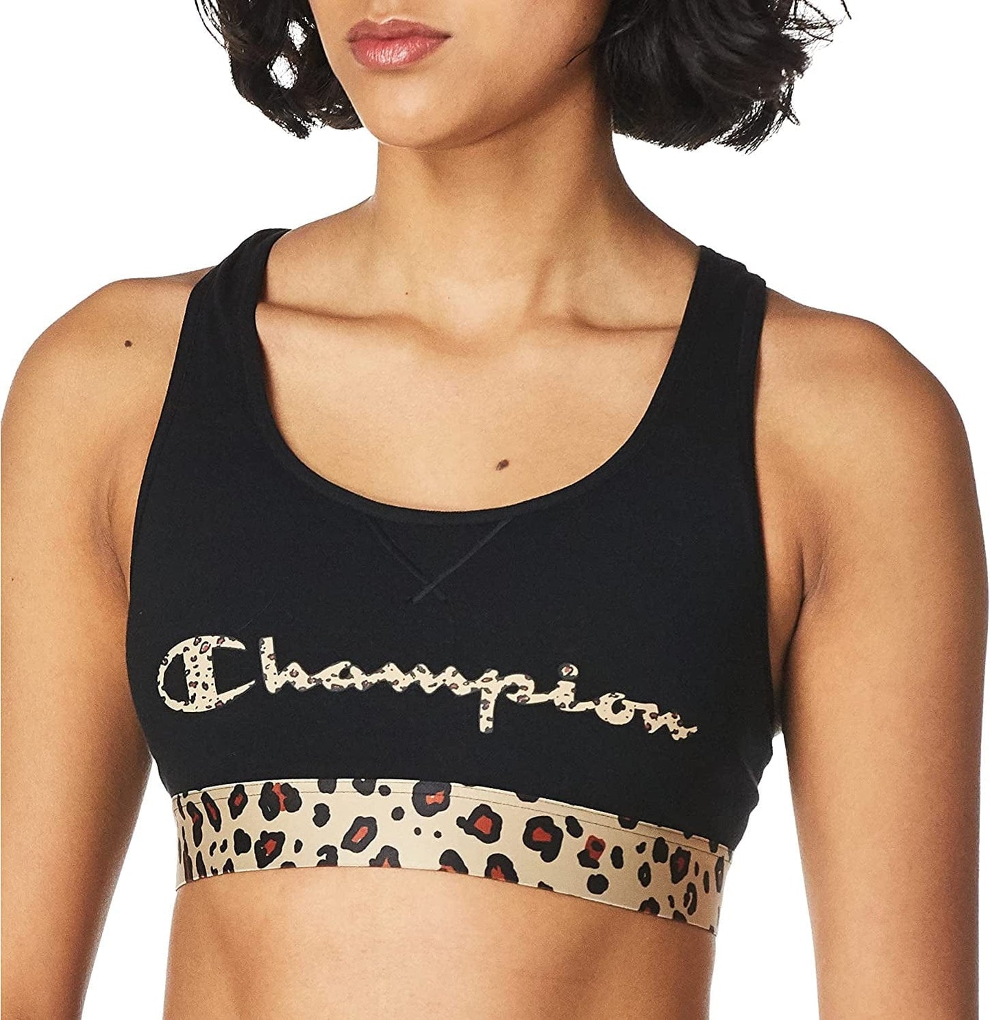 Women'S the Authentic Sports Bra Black/Leopard-586985 / Small