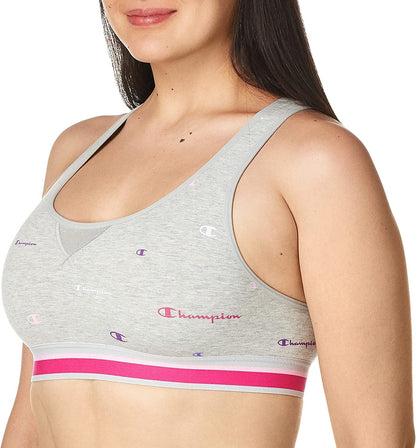 Women'S the Authentic Sports Bra Multi Scattered Logos Oxford Grey Heather / Medium