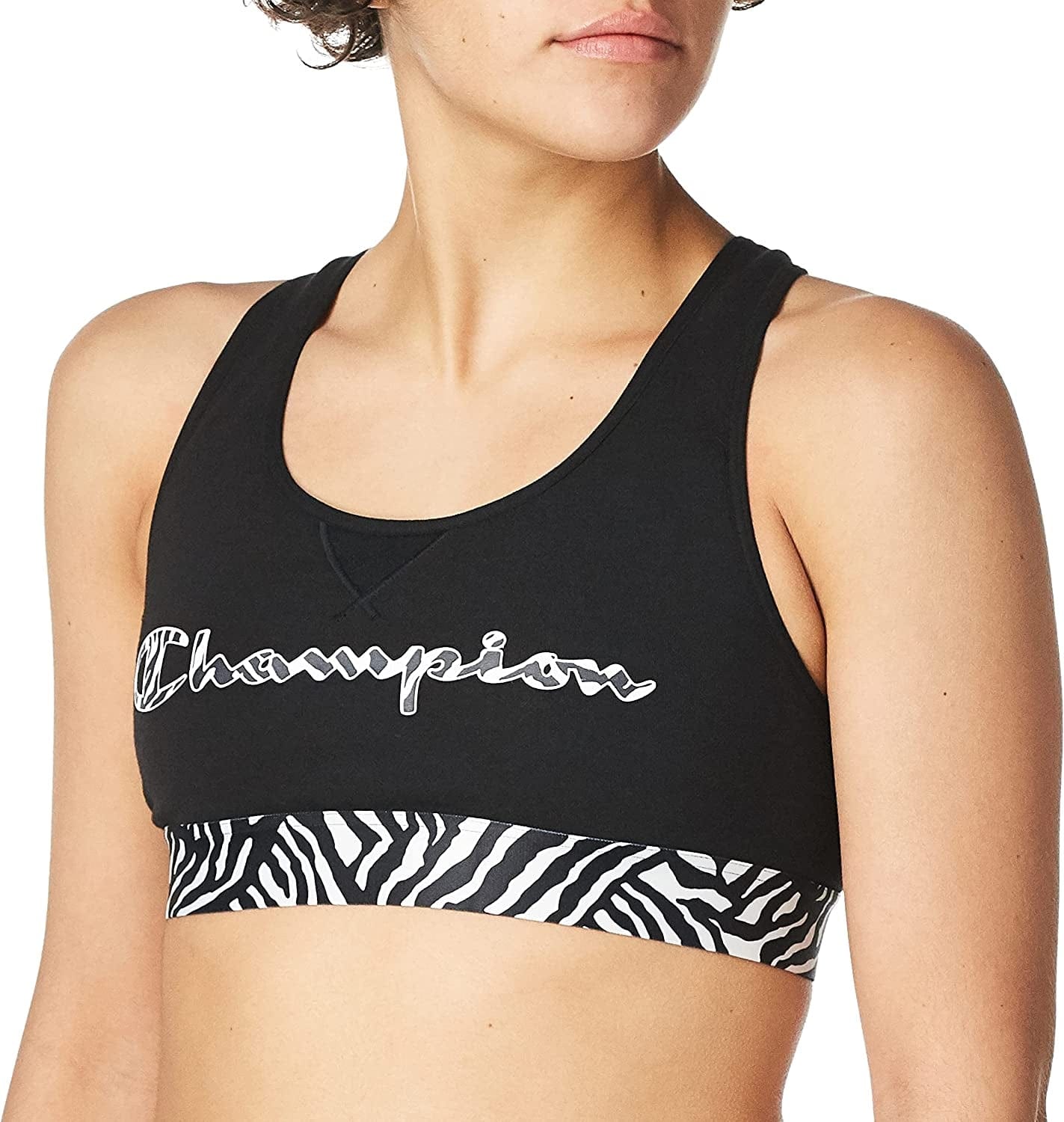 Women'S the Authentic Sports Bra Black/Zebra-551684 / Large
