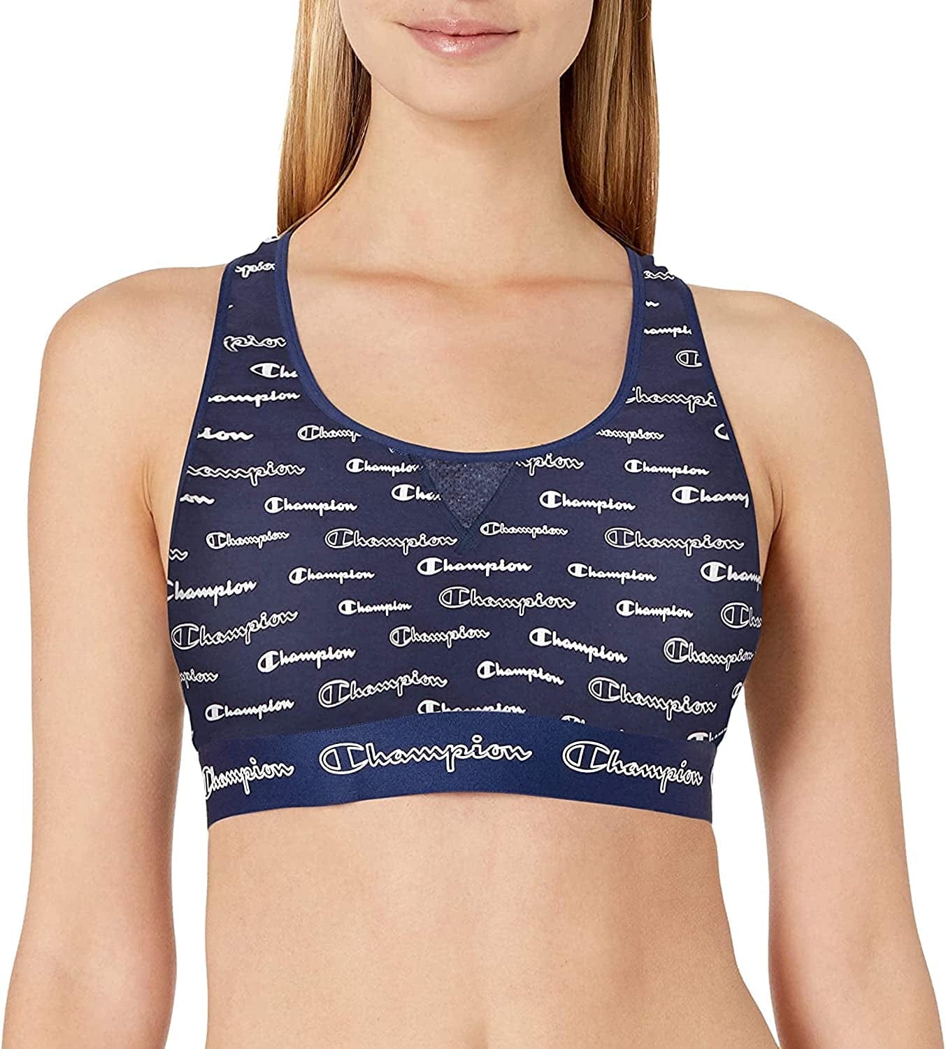 Women'S the Authentic Sports Bra Scales of Scripts/Athletic Navy / X-Small