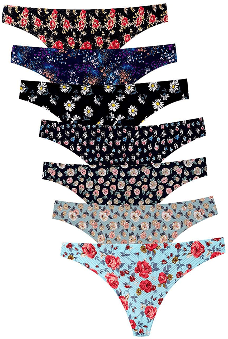 Women's Thongs Breathable Cotton Panties Stretch Low Rise Sexy G-String No Show Underwear Apparel & Accessories > Clothing > Underwear & Socks > Underwear Angelhood   