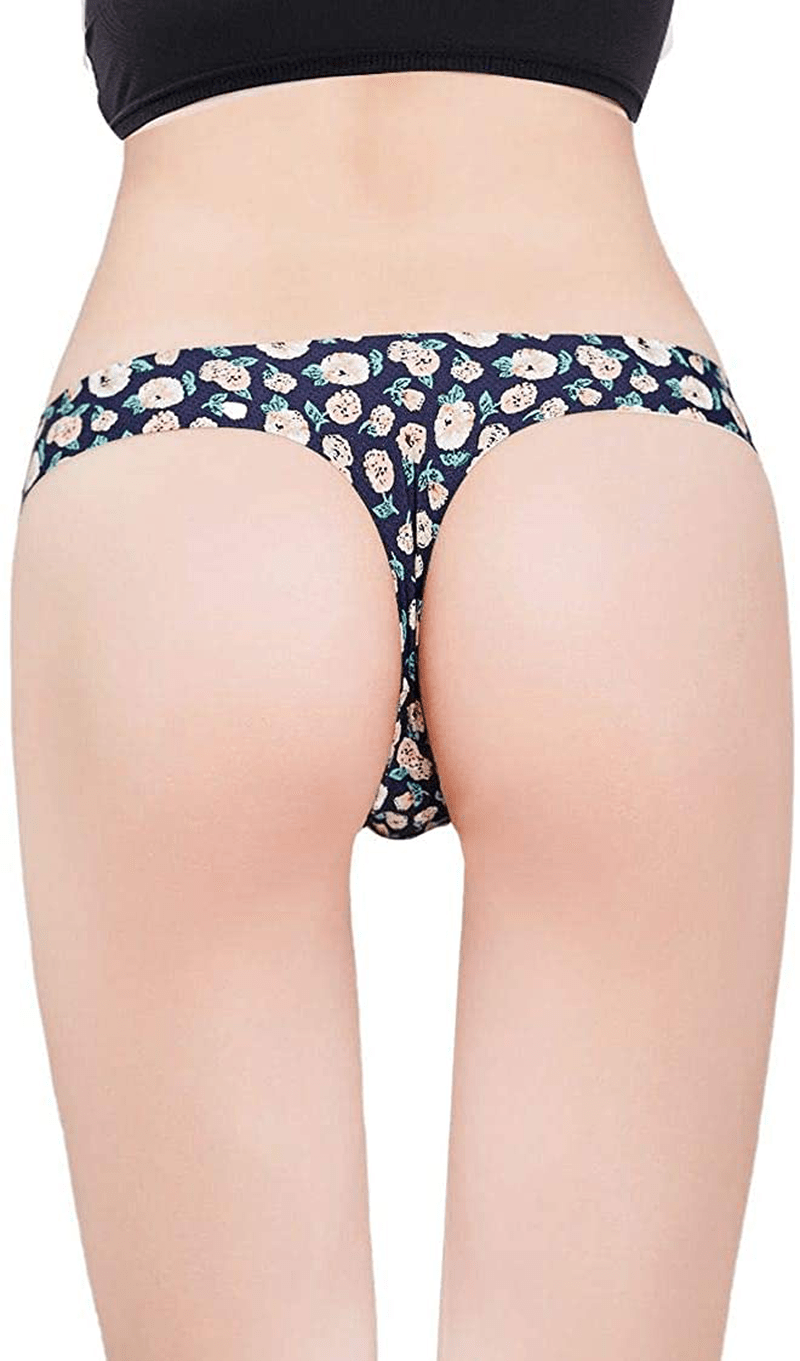 Women's Thongs Breathable Cotton Panties Stretch Low Rise Sexy G-String No Show Underwear Apparel & Accessories > Clothing > Underwear & Socks > Underwear Angelhood   