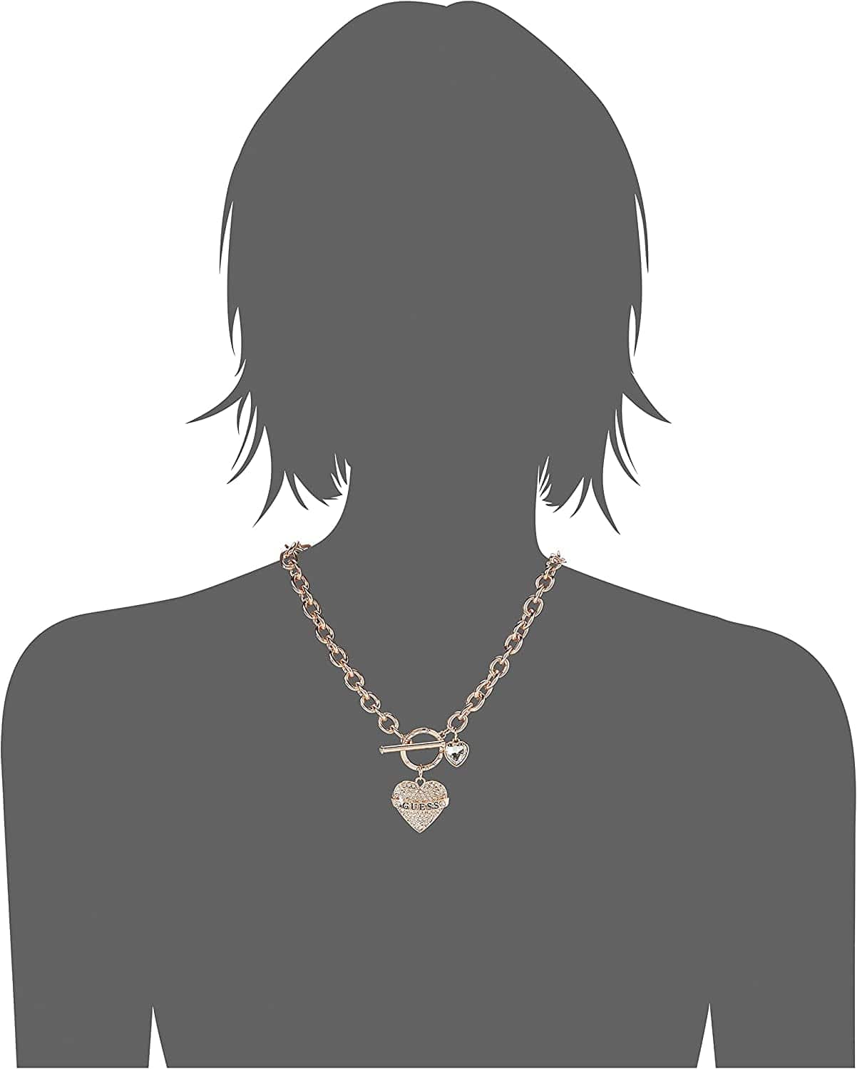 Women'S Toggle Logo Charm Necklace, Rose Gold, One Size