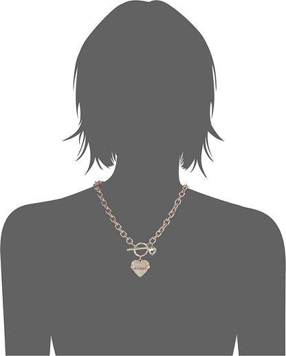 Women'S Toggle Logo Charm Necklace, Rose Gold, One Size