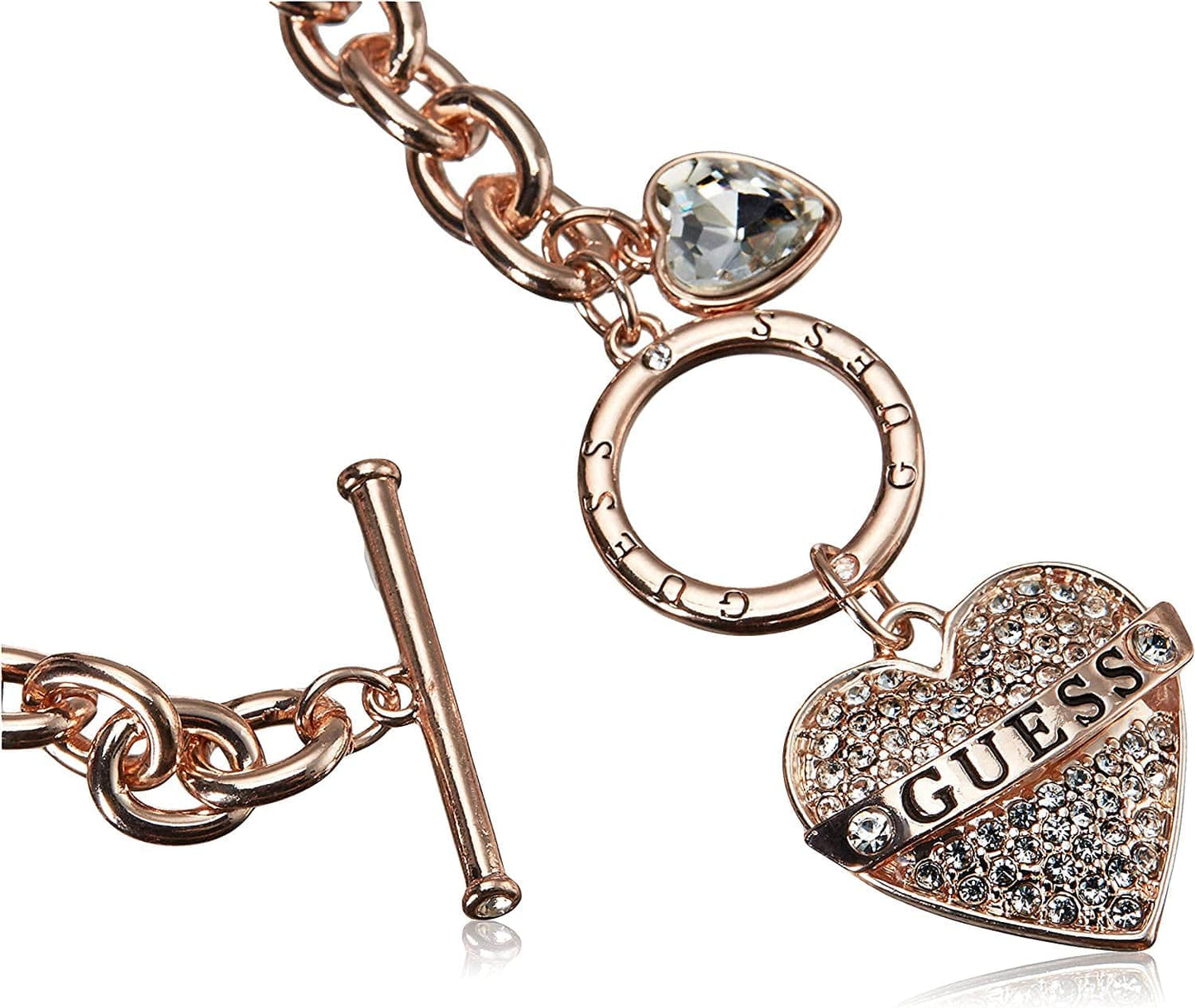 Women'S Toggle Logo Charm Necklace, Rose Gold, One Size