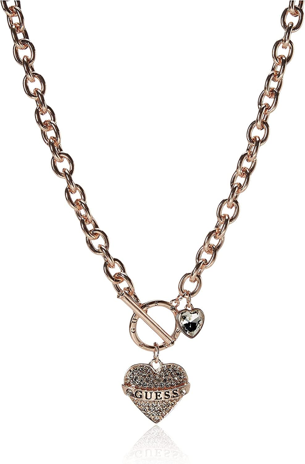 Women'S Toggle Logo Charm Necklace, Rose Gold, One Size