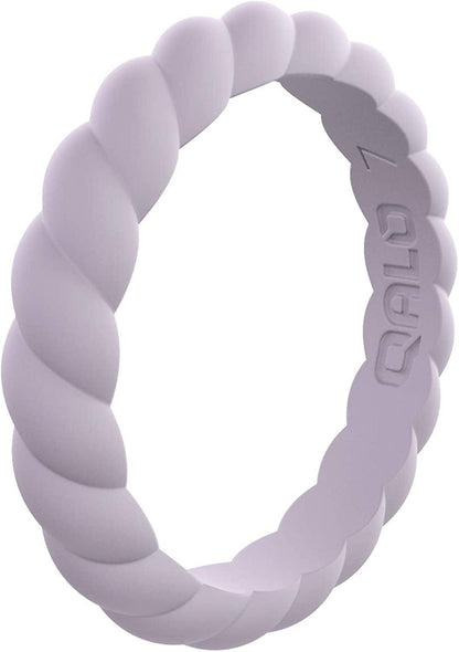 Women'S Twist Stackable Silicone Ring Collection Amethyst / 4