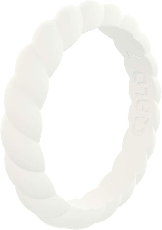 Women'S Twist Stackable Silicone Ring Collection White Quartz / 5