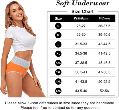 Women'S Underwear Cotton, High Waisted Full Coverage Briefs, Soft Stretch No Muffin Top Ladies Panties Regular & plus Size Apparel & Accessories > Clothing > Underwear & Socks > Underwear ASIMOON   