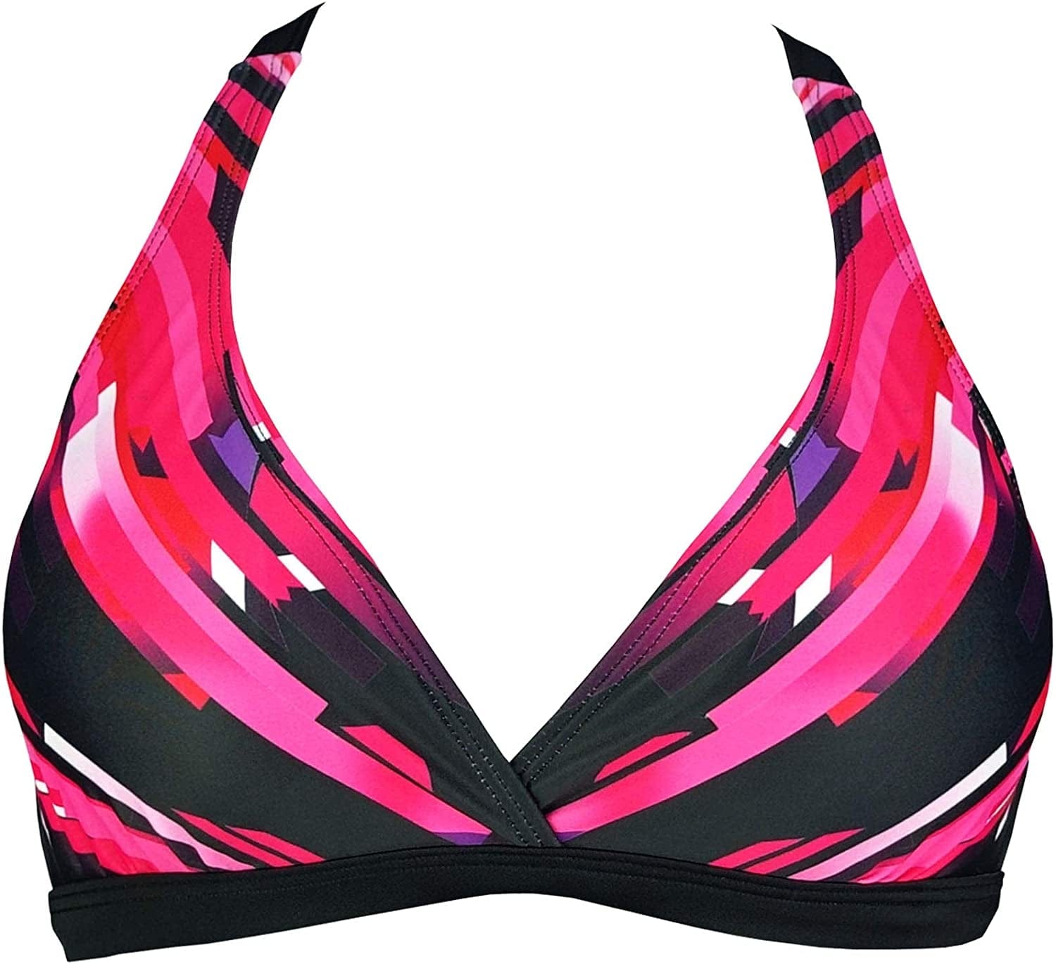Women'S UPF 50+ Training Sport Bra Bikini Top Double Back Strap Swim Tankinis(Fba) Colorful / 32B