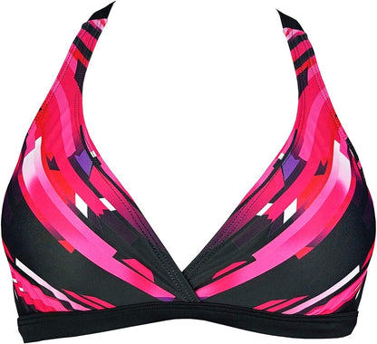 Women'S UPF 50+ Training Sport Bra Bikini Top Double Back Strap Swim Tankinis(Fba) Colorful / 34B