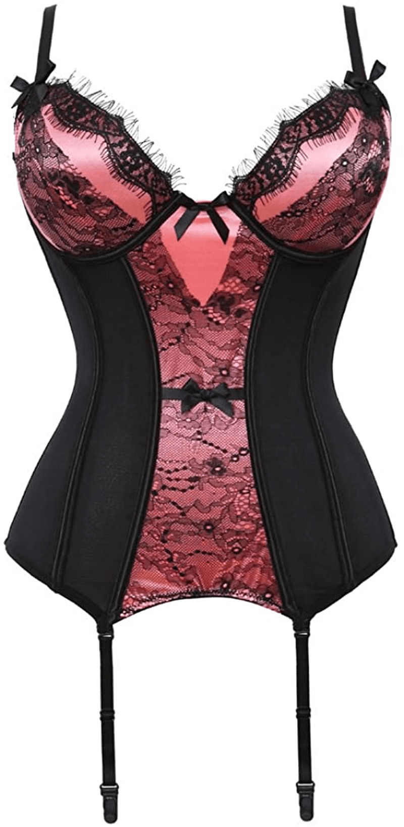 Women'S Victorian Lace Mesh Push up Bustier Corset Top Garter plus Size Lingerie Sets Apparel & Accessories > Clothing > Underwear & Socks > Lingerie Zhitunemi   