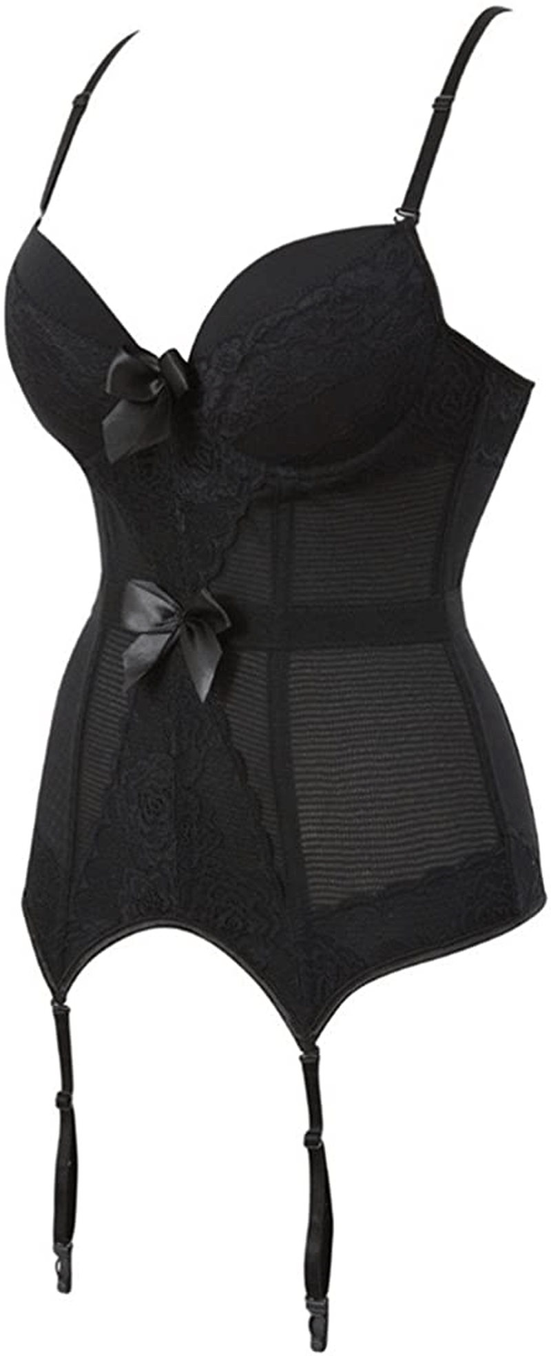 Women'S Victorian Lace Mesh Push up Bustier Corset Top Garter plus Size Lingerie Sets Apparel & Accessories > Clothing > Underwear & Socks > Lingerie Zhitunemi   