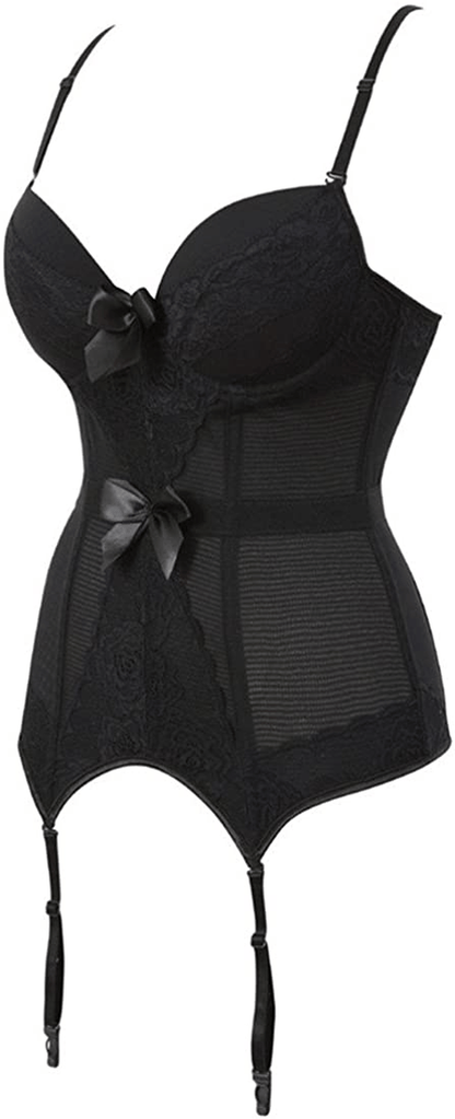 Women'S Victorian Lace Mesh Push up Bustier Corset Top Garter plus Size Lingerie Sets Apparel & Accessories > Clothing > Underwear & Socks > Lingerie Zhitunemi   
