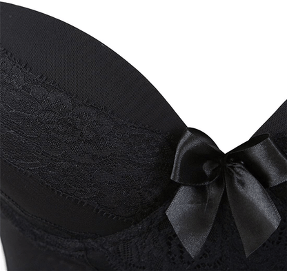 Women'S Victorian Lace Mesh Push up Bustier Corset Top Garter plus Size Lingerie Sets Apparel & Accessories > Clothing > Underwear & Socks > Lingerie Zhitunemi   