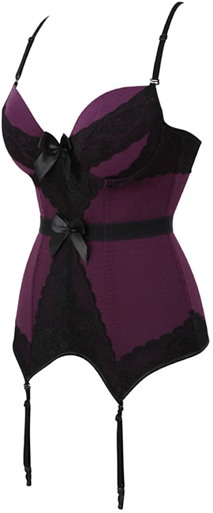Women'S Victorian Lace Mesh Push up Bustier Corset Top Garter plus Size Lingerie Sets Apparel & Accessories > Clothing > Underwear & Socks > Lingerie Zhitunemi   
